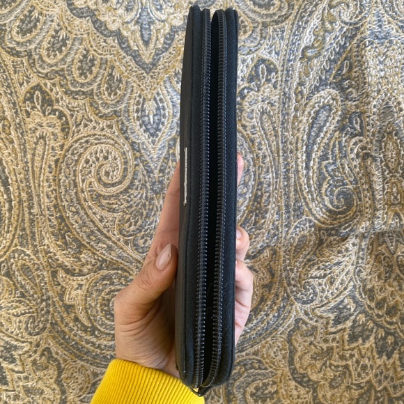 PRADA Logo Plate Long Wallet Tessuto Nylon Saffiano Leather Auth w/Card - Picture 5 of 17